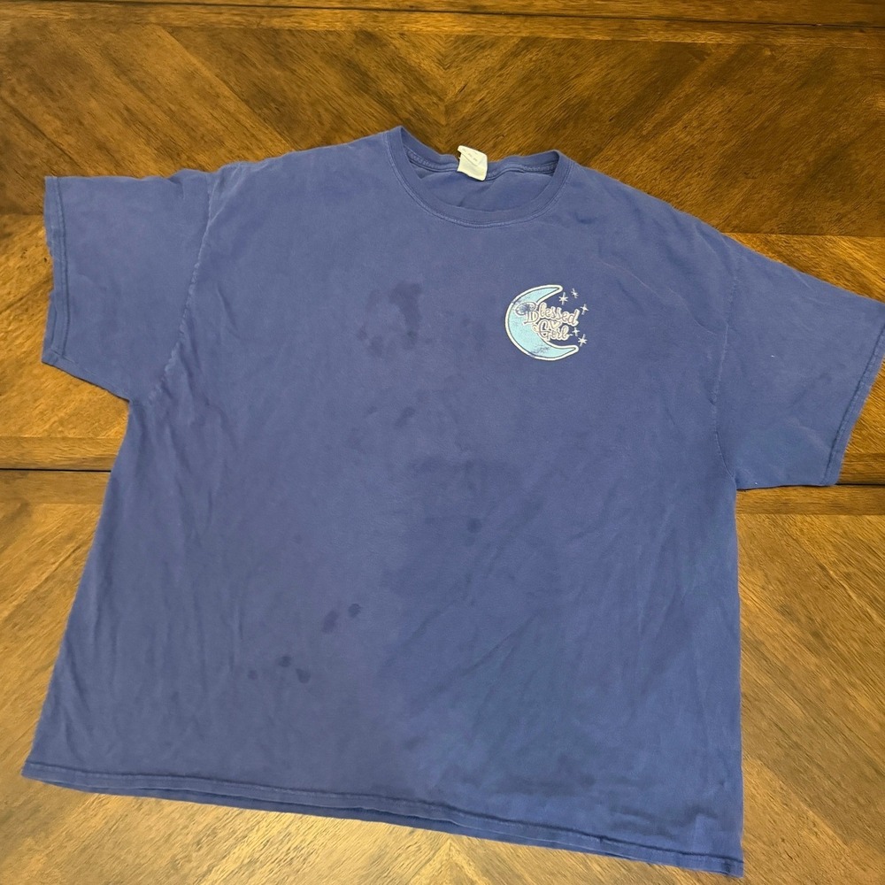 Blessed Girl Jesus Loves You to the Moon and Back Blue T-Shirt 3XL Gildan Cotton